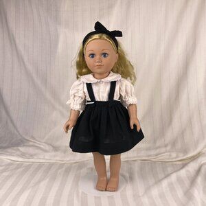 18 inch Doll Outfit, Handmade Pink Blouse and Black Jumper